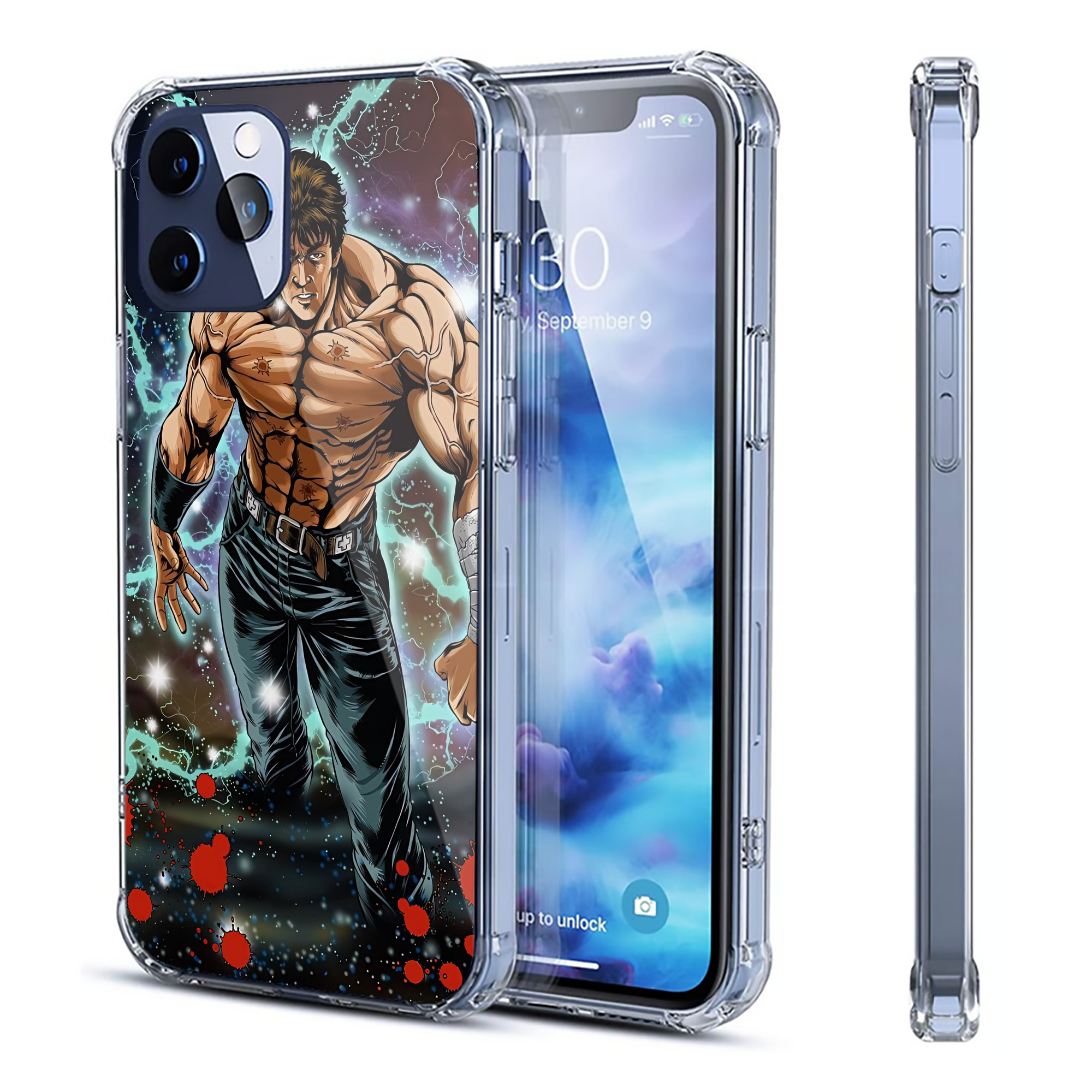 （画像用） 北斗の拳 Fist of the North Star 【iPhone 12シリーズ対応】透明スマホケース（クリアソフトケース）